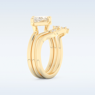 Moissanite Bridal Set – 2.24 CT Marquise Cut Engagement Ring with Matching Band 10