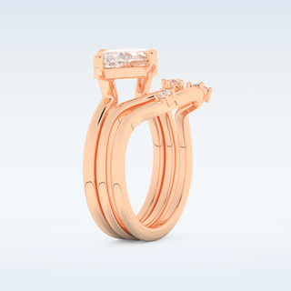 Moissanite Bridal Set – 2.24 CT Marquise Cut Engagement Ring with Matching Band 16