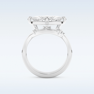 Moissanite Bridal Set – 2.24 CT Marquise Cut Engagement Ring with Matching Band 5