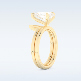 Moissanite Bridal Set – 1.99 CT Pear Cut Engagement Ring with Matching Band 10