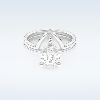Moissanite Bridal Set – 1.99 CT Pear Cut Engagement Ring with Matching Band 1