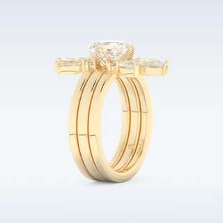 Moissanite Bridal Set – 1.78 CT Asscher Cut Engagement Ring with Matching Band 10