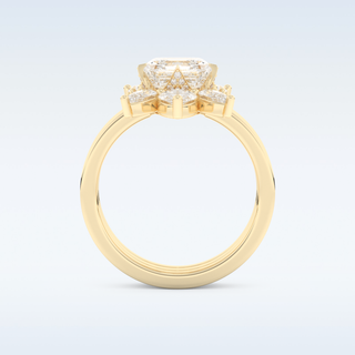 Moissanite Bridal Set – 1.78 CT Asscher Cut Engagement Ring with Matching Band 11