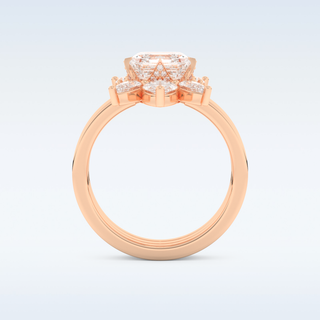 Moissanite Bridal Set – 1.78 CT Asscher Cut Engagement Ring with Matching Band 17