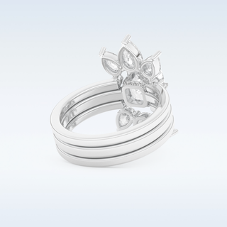 Moissanite Bridal Set – 1.78 CT Asscher Cut Engagement Ring with Matching Band 3