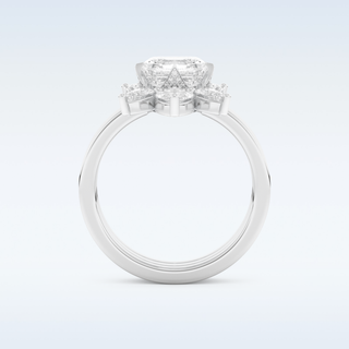 Moissanite Bridal Set – 1.78 CT Asscher Cut Engagement Ring with Matching Band 5
