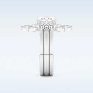 Moissanite Bridal Set – 1.78 CT Asscher Cut Engagement Ring with Matching Band 6
