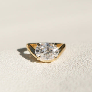 Round Swirl Semi Pave Engagement Ring – 1 CT Moissanite Diamond