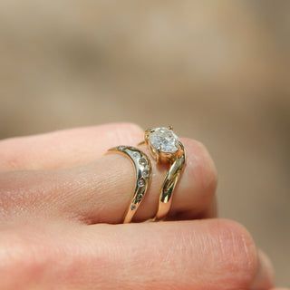 Round Swirl Semi Pave Engagement Ring – 1 CT Moissanite Diamond
