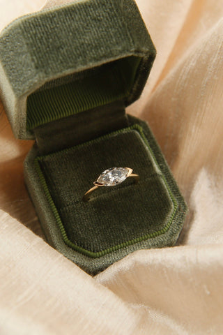 Round Swirl Semi Pave Engagement Ring – 1 CT Moissanite Diamond