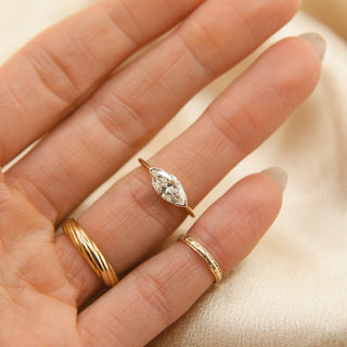 Round Swirl Semi Pave Engagement Ring – 1 CT Moissanite Diamond