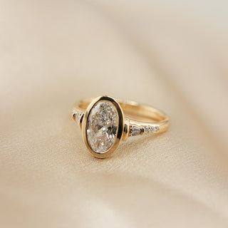 Round Swirl Semi Pave Engagement Ring – 1 CT Moissanite Diamond
