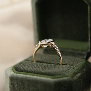 Round Swirl Semi Pave Engagement Ring – 1 CT Moissanite Diamond