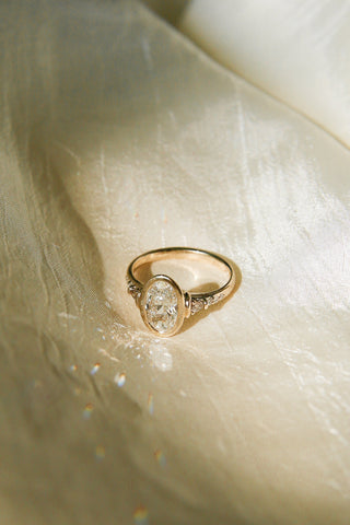 Round Swirl Semi Pave Engagement Ring – 1 CT Moissanite Diamond