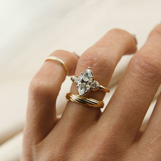 Round Swirl Semi Pave Engagement Ring – 1 CT Moissanite Diamond