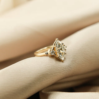 Round Swirl Semi Pave Engagement Ring – 1 CT Moissanite Diamond