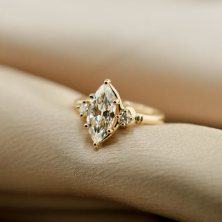 Round Swirl Semi Pave Engagement Ring – 1 CT Moissanite Diamond