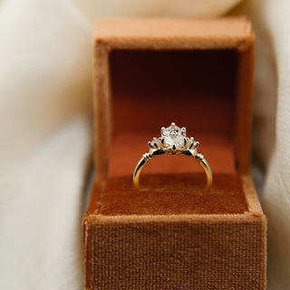 Round Swirl Semi Pave Engagement Ring – 1 CT Moissanite Diamond