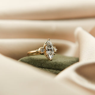 Round Swirl Semi Pave Engagement Ring – 1 CT Moissanite Diamond