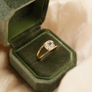 Round Swirl Semi Pave Engagement Ring – 1 CT Moissanite Diamond