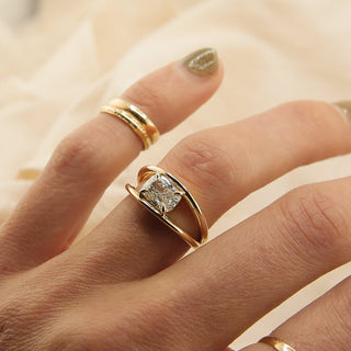 Round Swirl Semi Pave Engagement Ring – 1 CT Moissanite Diamond