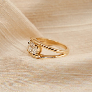 Round Swirl Semi Pave Engagement Ring – 1 CT Moissanite Diamond