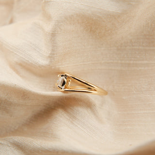 Round Swirl Semi Pave Engagement Ring – 1 CT Moissanite Diamond