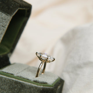 Round Swirl Semi Pave Engagement Ring – 1 CT Moissanite Diamond