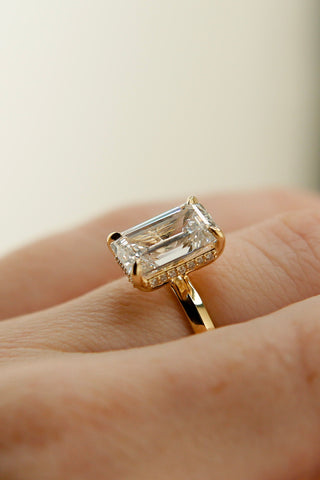 Round Swirl Semi Pave Engagement Ring – 1 CT Moissanite Diamond