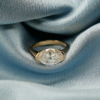 Round Swirl Semi Pave Engagement Ring – 1 CT Moissanite Diamond