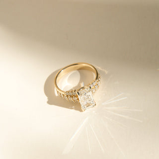 Round Swirl Semi Pave Engagement Ring – 1 CT Moissanite Diamond