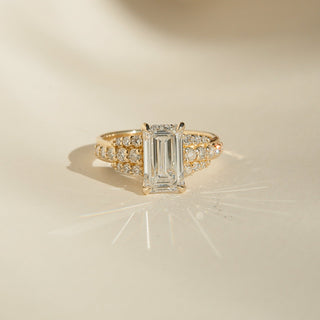 Round Swirl Semi Pave Engagement Ring – 1 CT Moissanite Diamond