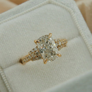 Round Swirl Semi Pave Engagement Ring – 1 CT Moissanite Diamond