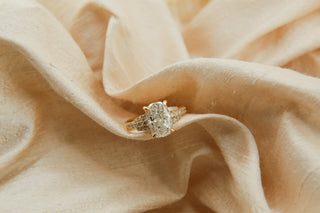 Round Swirl Semi Pave Engagement Ring – 1 CT Moissanite Diamond