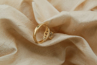 Round Swirl Semi Pave Engagement Ring – 1 CT Moissanite Diamond