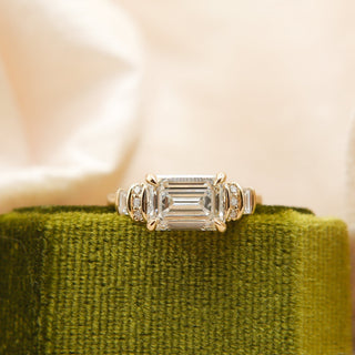 Round Swirl Semi Pave Engagement Ring – 1 CT Moissanite Diamond