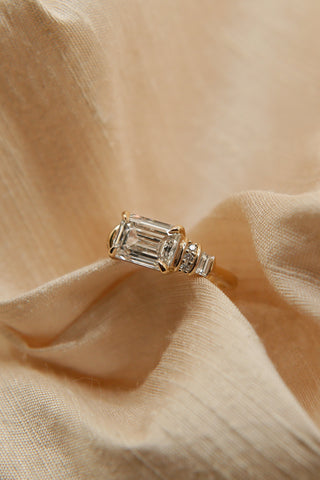 Round Swirl Semi Pave Engagement Ring – 1 CT Moissanite Diamond