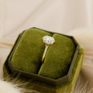 Round Swirl Semi Pave Engagement Ring – 1 CT Moissanite Diamond