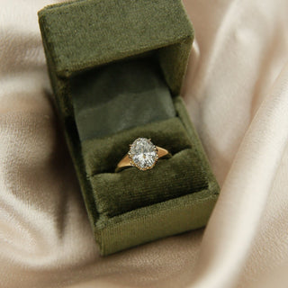 Round Swirl Semi Pave Engagement Ring – 1 CT Moissanite Diamond