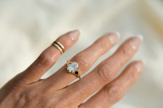 Round Swirl Semi Pave Engagement Ring – 1 CT Moissanite Diamond