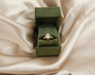 Round Swirl Semi Pave Engagement Ring – 1 CT Moissanite Diamond