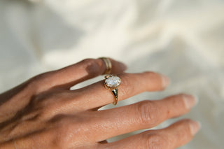 Round Swirl Semi Pave Engagement Ring – 1 CT Moissanite Diamond