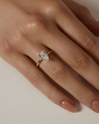 Emerald Pave Engagement Ring – 1 CT Lab Grown Diamond