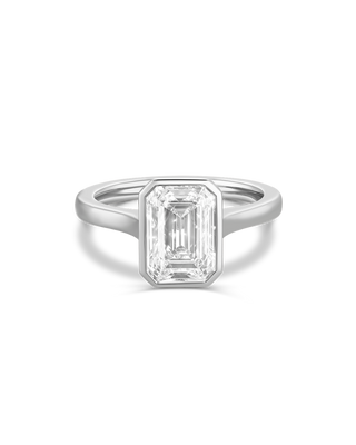 Emerald Pave Engagement Ring – 1 CT Lab Grown Diamond