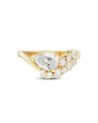 Emerald Pave Engagement Ring – 1 CT Lab Grown Diamond