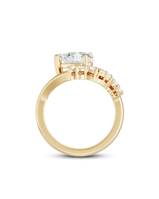 Emerald Pave Engagement Ring – 1 CT Lab Grown Diamond