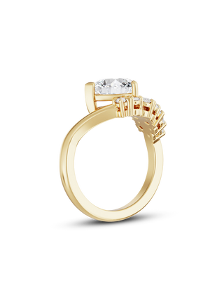 Emerald Pave Engagement Ring – 1 CT Lab Grown Diamond