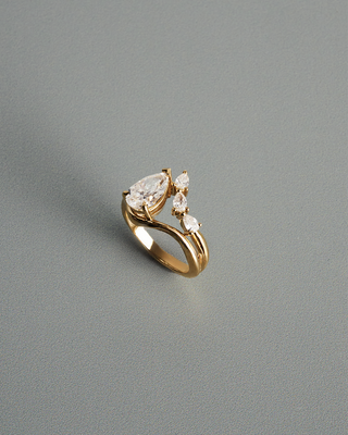 Emerald Pave Engagement Ring – 1 CT Lab Grown Diamond