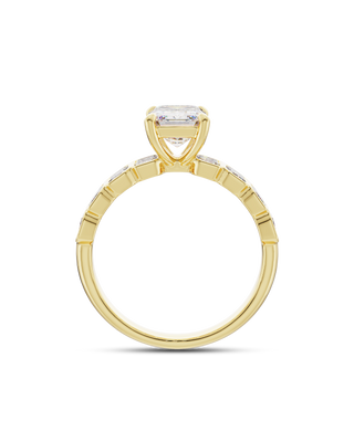 Emerald Pave Engagement Ring – 1 CT Lab Grown Diamond