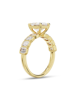 Emerald Pave Engagement Ring – 1 CT Lab Grown Diamond
